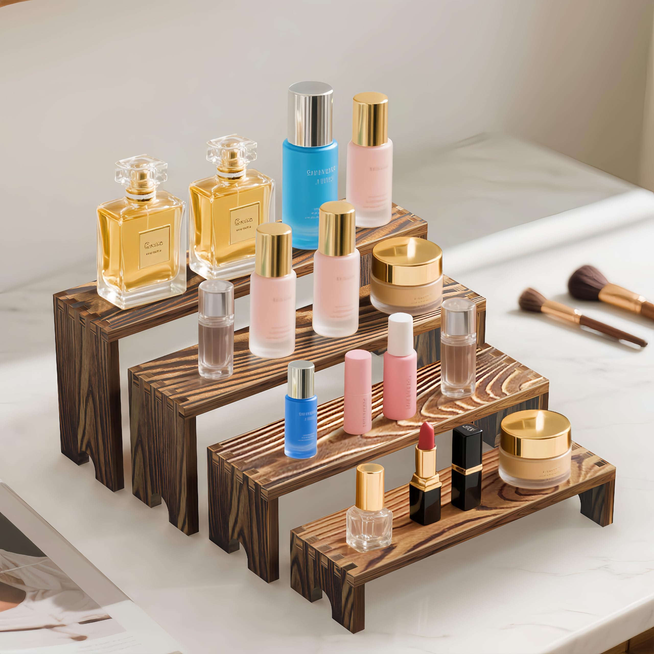 2 Set Wooden Tiered Risers Dis - Display Risers Set ulasan dan harga